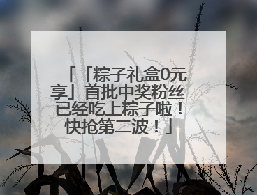 「粽子礼盒0元享」首批中奖粉丝已经吃上粽子啦！快抢第二波！
