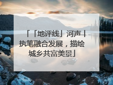 「地评线」河声丨执笔融合发展，描绘城乡共富美景