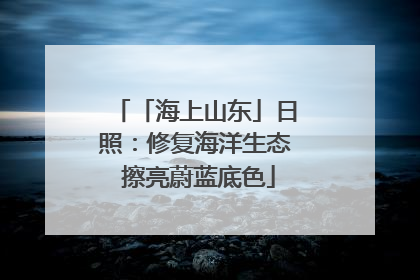 「海上山东」日照：修复海洋生态 擦亮蔚蓝底色
