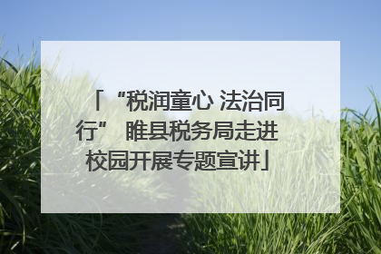 “税润童心 法治同行” 睢县税务局走进校园开展专题宣讲