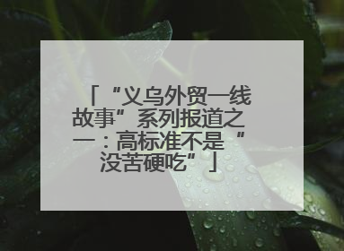 “义乌外贸一线故事”系列报道之一：高标准不是“没苦硬吃”