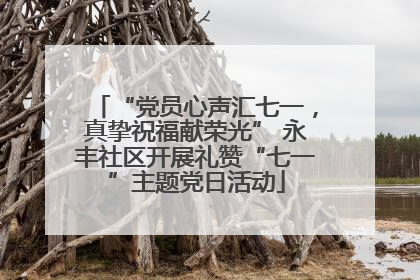 “党员心声汇七一，真挚祝福献荣光” 永丰社区开展礼赞“七一”主题党日活动