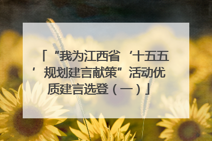 “我为江西省‘十五五’规划建言献策”活动优质建言选登（一）