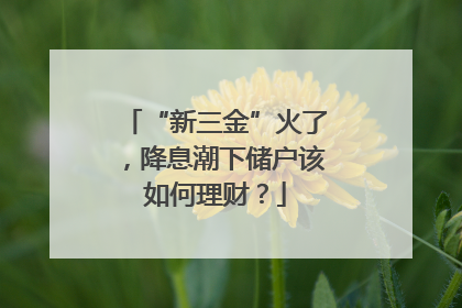 “新三金”火了，降息潮下储户该如何理财？