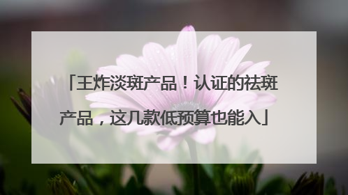 王炸淡斑产品！认证的祛斑产品，这几款低预算也能入