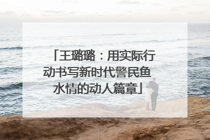 王璐璐：用实际行动书写新时代警民鱼水情的动人篇章