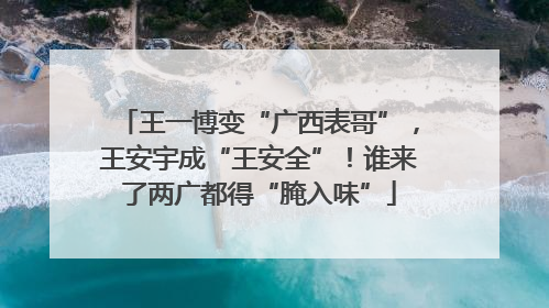 王一博变“广西表哥”，王安宇成“王安全”！谁来了两广都得“腌入味”