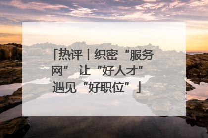 热评丨织密“服务网” 让“好人才”遇见“好职位”