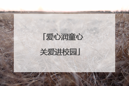 爱心润童心 关爱进校园