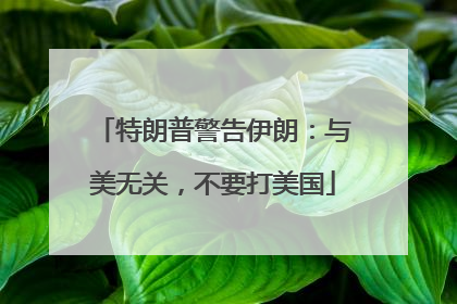 特朗普警告伊朗：与美无关，不要打美国