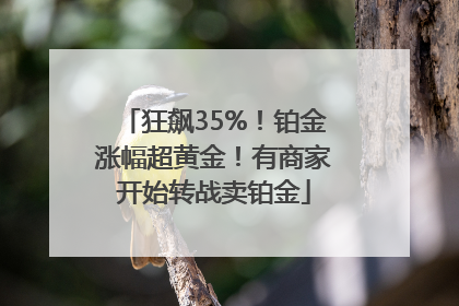 狂飙35%！铂金涨幅超黄金！有商家开始转战卖铂金
