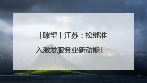 瞭望丨江苏：松绑准入激发服务业新动能
