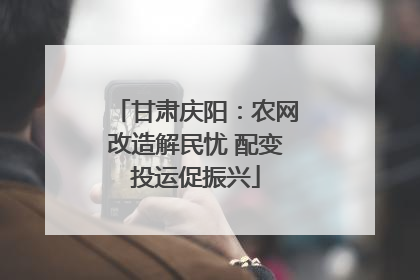 甘肃庆阳：农网改造解民忧 配变投运促振兴