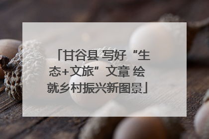 甘谷县 写好“生态+文旅”文章 绘就乡村振兴新图景