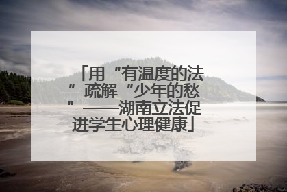 用“有温度的法”疏解“少年的愁”——湖南立法促进学生心理健康