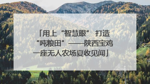 用上“智慧眼” 打造“吨粮田”——陕西宝鸡一座无人农场夏收见闻