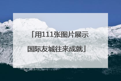 用111张图片展示国际友城往来成就