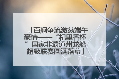 百舸争流激荡端午豪情——“杞里香杯”国家非遗道州龙船超级联赛圆满落幕