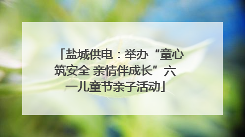 盐城供电：举办“童心筑安全 亲情伴成长”六一儿童节亲子活动