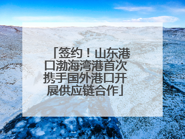 签约！山东港口渤海湾港首次携手国外港口开展供应链合作