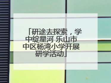 研途去探索，学中绽星河 乐山市中区杨湾小学开展研学活动