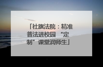 社旗法院：精准普法进校园 “定制”课堂润师生