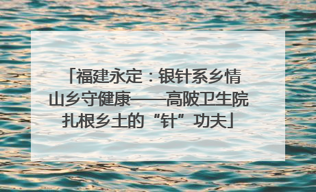 福建永定：银针系乡情 山乡守健康——高陂卫生院扎根乡土的“针”功夫