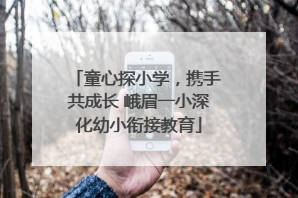 童心探小学，携手共成长 峨眉一小深化幼小衔接教育