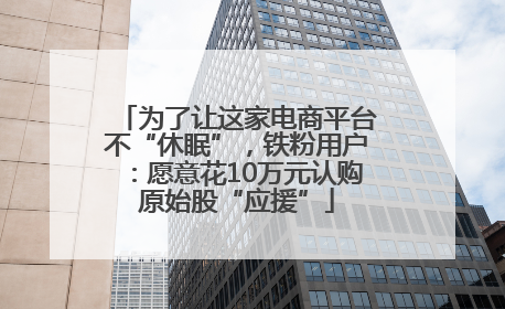 为了让这家电商平台不“休眠”，铁粉用户：愿意花10万元认购原始股“应援”