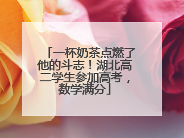 一杯奶茶点燃了他的斗志！湖北高二学生参加高考，数学满分