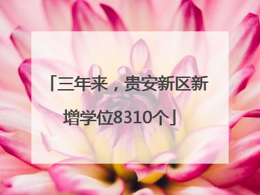 三年来，贵安新区新增学位8310个