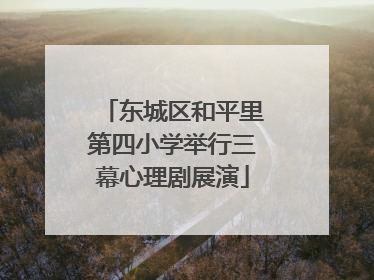 东城区和平里第四小学举行三幕心理剧展演