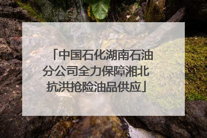 中国石化湖南石油分公司全力保障湘北抗洪抢险油品供应