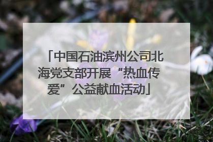 中国石油滨州公司北海党支部开展“热血传爱”公益献血活动