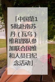 中国第15批赴南苏丹（瓦乌）维和部队参加联合国维和人员日纪念活动