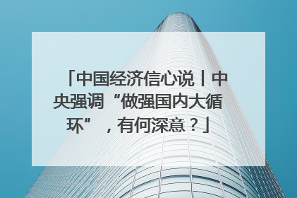 中国经济信心说丨中央强调“做强国内大循环”，有何深意？