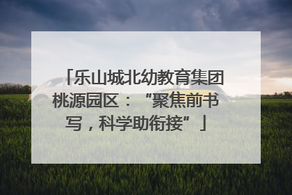 乐山城北幼教育集团桃源园区：“聚焦前书写，科学助衔接”