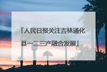 人民日报关注吉林通化县一二三产融合发展
