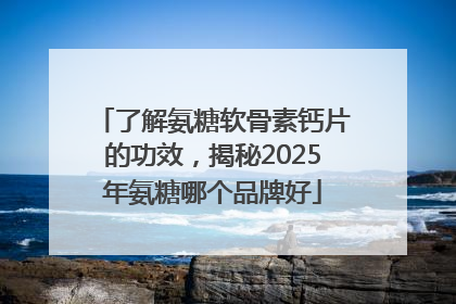 了解氨糖软骨素钙片的功效，揭秘2025年氨糖哪个品牌好