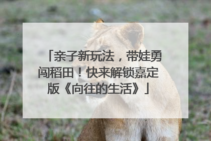 亲子新玩法，带娃勇闯稻田！快来解锁嘉定版《向往的生活》