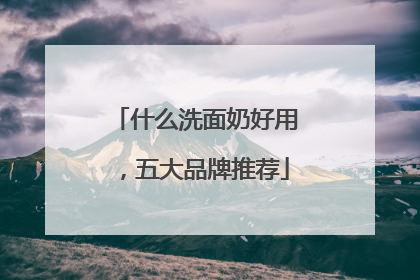 什么洗面奶好用，五大品牌推荐