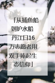 从捕鱼船到护水船 丹江口16万志愿者用双手捧起生态信仰