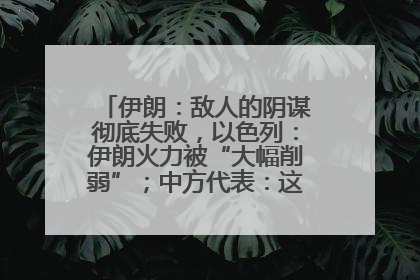 伊朗：敌人的阴谋彻底失败，以色列：伊朗火力被“大幅削弱”；中方代表：这次不能再有欺骗