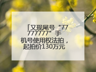 又现尾号“77777777”手机号使用权法拍，起拍价130万元，已有人报名