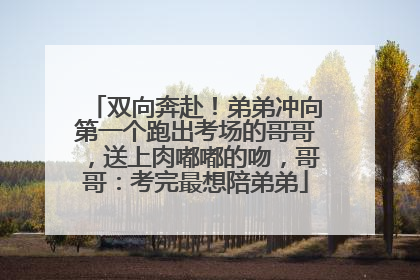 双向奔赴！弟弟冲向第一个跑出考场的哥哥，送上肉嘟嘟的吻，哥哥：考完最想陪弟弟