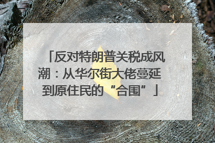 反对特朗普关税成风潮：从华尔街大佬蔓延到原住民的“合围”