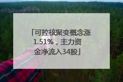 可控核聚变概念涨1.51%，主力资金净流入34股