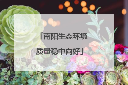 南阳生态环境质量稳中向好