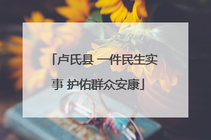 卢氏县 一件民生实事 护佑群众安康