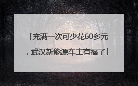 充满一次可少花60多元，武汉新能源车主有福了